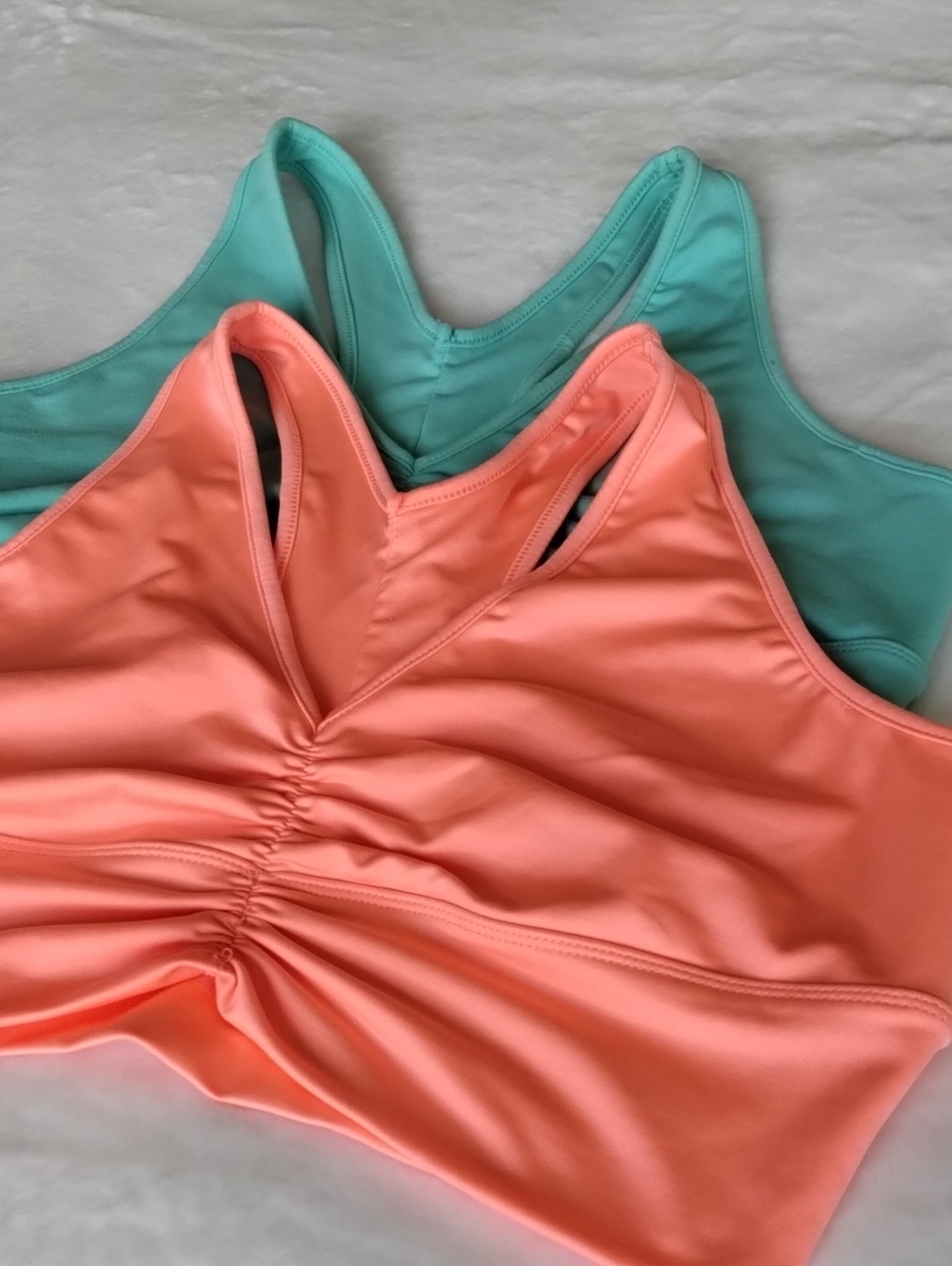 Sommer Ray BUNDLE V-Neck Sports Bra – Coral Pink Orange - Blue Green Teal